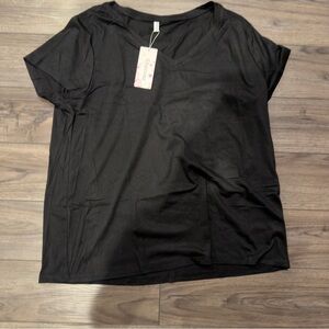 Elegant Black V-Neck Women's Tee. Sherosa